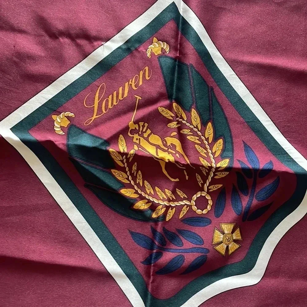 RARE VTG Polo Ralph Lauren Uni Crest‎ Big Pony Spellout Scarf